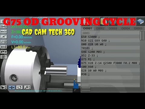 CNC turning programme || G75 OD grooving cycle.cnc Fanuc control