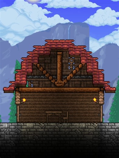 Upgrade a wooden box with a simple roof #terraria #gaming #tutorial #build #roof