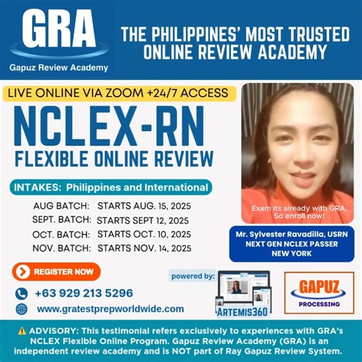 At GRA, Every lecture, every simulation, and every NGN-style test is designed to prepare you for your own NCLEX success story. Strengthen your NCLEX Test Preparation, enroll in our NCLEX Online Review Course and get: ✅ The best support you'll ever need from our Expert NCLEX Test Masters ✅ The best Next Gen NCLEX Practice Test experience through GRA's Artemis360 Next Gen Platform to ready you for the real thing! ✅ The best NGN sample questions - FREE via our Testbank! ✅ The best coaching from our