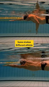 In swimming, technique is everything — but it’s never one-size-fits-all. Here, two athletes move through the water with the same stroke, yet every detail — from timing to body position to flow — reflects their own strengths, styles, and training. This side-by-side view is a reminder that mastery doesn’t come from copying perfection, but from refining what works best for you. Because in the pool, as in life, there’s more than one way to move forward. | SwimGym
