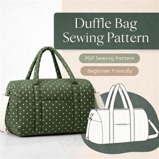 Duffle Bag Sewing Pattern PDF | Beginner Travel Bag Pattern | Large Weekender Bag | Easy Bag Sewing Pattern | Instant Download - Etsy