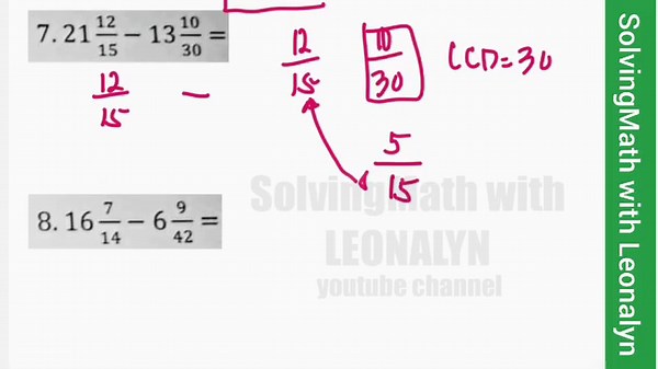 8.5K views · 524 reactions | Subtracting MIXED Numbers with Dissimilar FRACTIONS | Free Reviewers with Leonalyn | Facebook