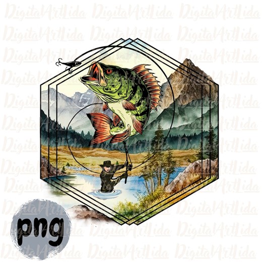 Bass Fishing PNG: Deep Sea Design (digital Download) - Etsy