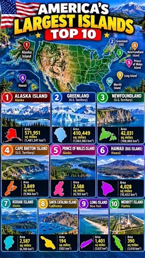 Top 10 Largest Islands in America! 🏝️ | Amazing Geography Facts