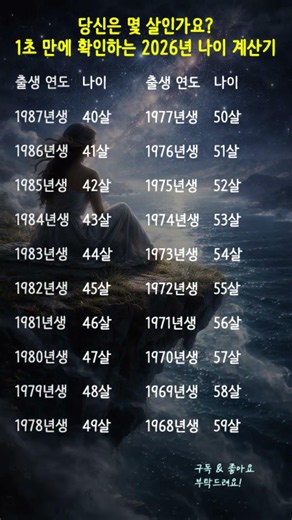 당신은 몇 살인가요? 1초 만에 확인하는 2026년 나이 계산기 #2026년나이