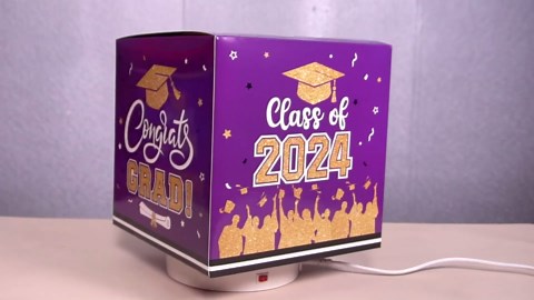 Graduation Card Box 2025 - Congrats Grad Card Boxes Holder, Blue and Gold Class of 2025 Graduation Gift Cards Box for Graduation Party Decorations 2025 Favors Decor Supplies Props,9x 9 x 9 inches