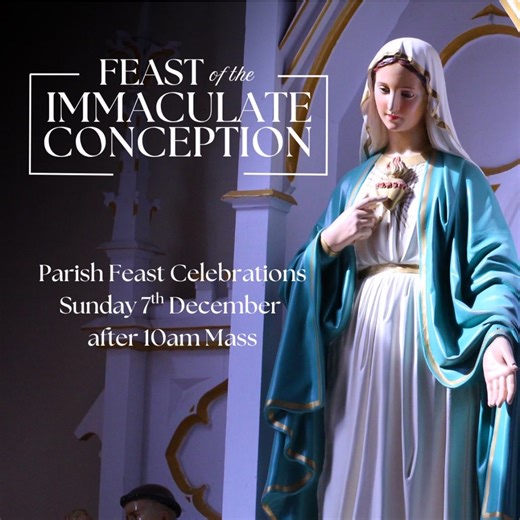 join us for the Feast of the Immaculate Conception, a solemn and joyful celebration for our parish. We begin with Mass at 10:00am, followed by the unveiling of the new Mother Mary statue. Afterwards, all are welcome to gather in the parish hall for refreshments, games, food, and entertainment for all ages. We look forward to coming together in prayer and celebration as we honour Our Blessed Mother. | Mary Immaculate Parish Eagle Vale