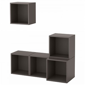 EKET wall-mounted cabinet combination, dark grey, 105x35x120 cm  - IKEA