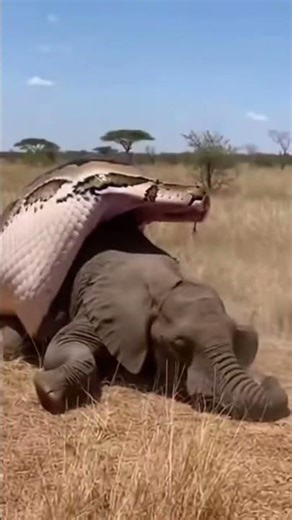 anaconda eats a full-grown elephantcaught!"#anaconda #wild #elephant #python #shorts