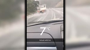 Icy, scary conditions on South-Eastern Freeway