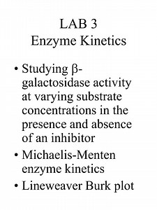 LAB 3 Enzyme Kinetics - SlideServe