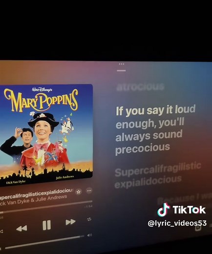 Supercalifragilisticexpialidocious - Mary poppins | #fyp #lyric_videos53 #music #lyricvideo #disney
