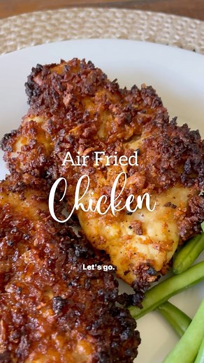 NORMA | Low Carb Sugar Free Health Coach on Instagram: "The perfect air fried chicken every time. I used pickle juice to brine the boneless thighs for one hour. I rinsed them then coated in egg then paleo powder breading (link in my bio) Air fry 400 for 20 minutes. Delish ! . ☀️Save this post to make for later ☀️Tag a friend who needs this inspo ☀️Sign up for my monthly newsletter with new recipes each month link in bio ☀️Follow @lowcarbnorma for more quick & easy low carb recipes ☀️Check my Pre