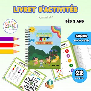 Cahier d'exercice Moyenne Section PDF Activités éducatives pour enfants 3-4 ans, apprentissage ludique et jeux d'éveil - Etsy France