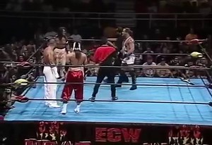 On August 2, 1998 ECW’s Heat Wave took place in front of 4,400 fans at the Hara Arena in Dayton, Ohio. This marked the 5th Heat Wave produced by ECW but was the first edition of Heat Wave to be broadcast on pay-per-view. The event also featured talent from Frontier Martial-Arts Wrestling (FMW) due to partnership between ECW and FMW. Check out the match between ECW World Tag Team Champions Rob Van Dam & Sabu (with Bill Alfonso) and Hayabusa & Jinsei Shinzaki. The match marked Hayabusa's first and