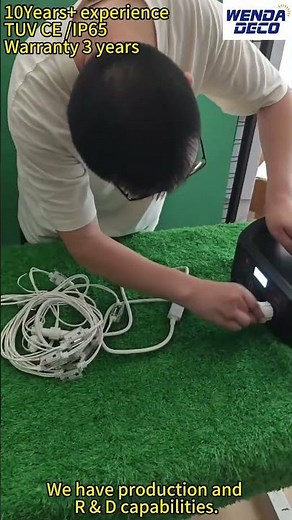 Strobe block string lights-white cable