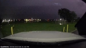 Intense lightning in tonight’s storms as viewed via Ryan’s dashcam 📸 Ryan Harriott - Dundee | Michigan Storm Chasers