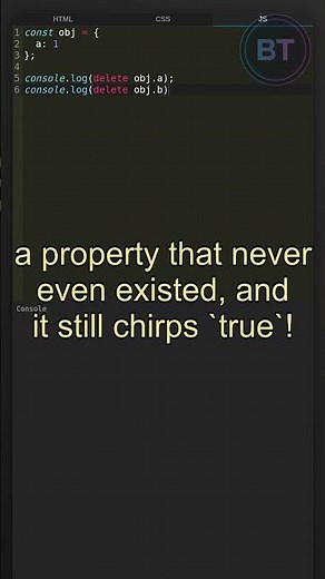 What Does delete Return in JavaScript? #coding