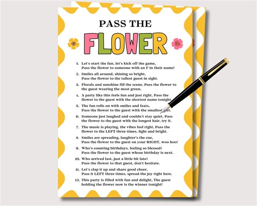 Pass the Flower, Fun Pass the Prize Game for Adults Kids, Womens Day Activity, Mothers Day Game, Spring Game, Garden Party Pass the Gift - Etsy