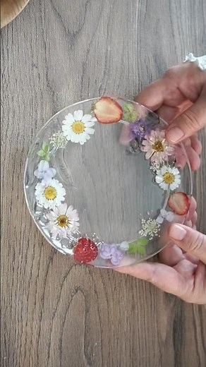 透明感が可愛い♡押し花レジンプレート｜Pressed Flower Resin Plate 🌼