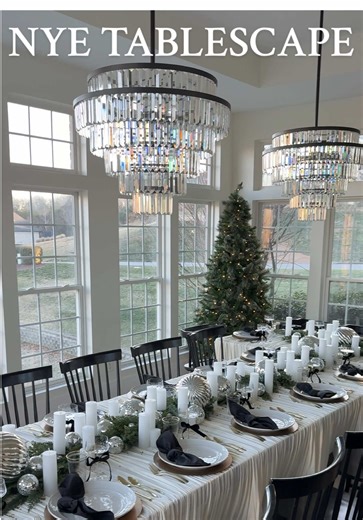 DECORATE FOR NYE part 1: my fav hack is these amazon curtains used as tablecloths - less expensive & you don’t need to iron! Stick around for part 2 because it’s show stopping 😍