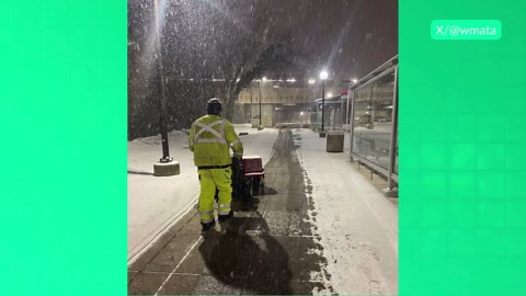 WMATA Crews Clear Snow at Metro Stations