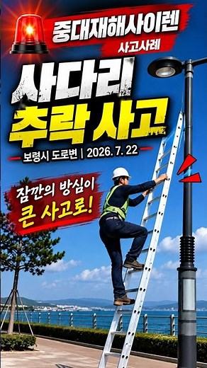 4m 높이 사다리 추락 사고 | 외국인 노동자 안전교육 #shorts