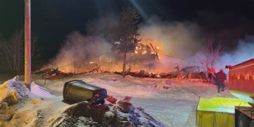 Three Departments Battle Wallagrass Barn Fires