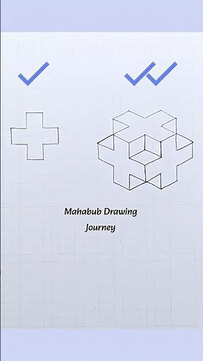 How to draw a 3D plus sign 😱🤔 #art #drawing #shorts