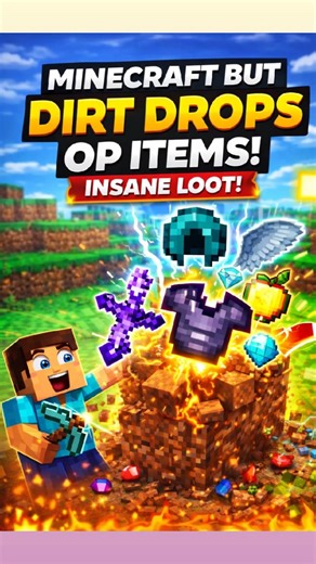 Minecraft But Dirt Drops OP Items 🤯 | Insane Loot!