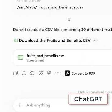 Generating CSV Data using ChatGPT