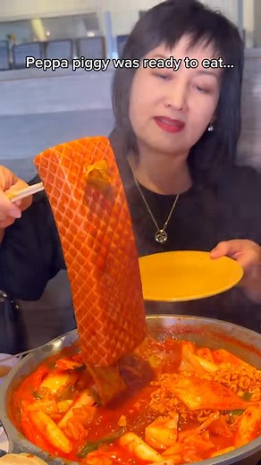 Kim&Liz on Instagram: "When the $1000 tteokbokki hot pot is too small… #food #eating #mukbang #noodles #kimchi #ramen"