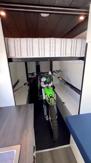 Custom Van Build for Dirt Bike Storage and Living Space