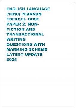 EDEXCEL GCSE English Language Paper 2 1en0 Questions Mark Scheme 2025 2026 Master