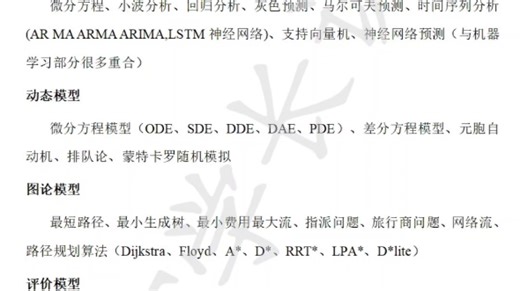 统计建模——建模八大类常用模型算法