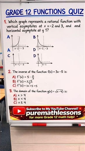 “Only 1% Can Solve This Grade 12 Functions Question 😳” #shorts