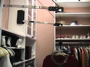 Automated Wardrobe Lift - Extended Lift; an electric motorized closet rod