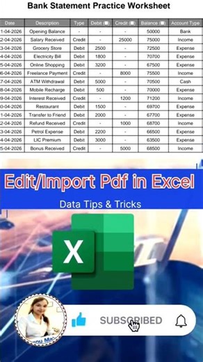Pdf को Excel में कैसे Edit या Import करे..📃 #excel #dataentry