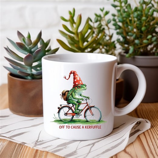 Off to Cause a Kerfuffle Frog Mug, Frog Coffee Mug, Funny Weirdcore Meme Aesthetic, Sarcastic Saying, Funny Animal Mug, Funny Gift - Etsy