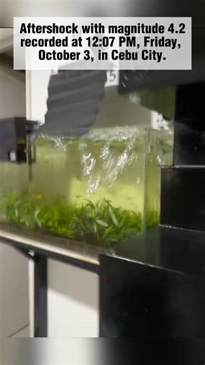 Aftershock with magnitude 4.2 recorded at 12:07 PM, Friday, October 3, in Cebu City. #cebucity #earthquake #cebucityearthquake | Chika Balita PH