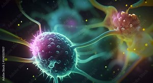 Detailed close-up view of intricate fluid interactions under a microscope, revealing vivid, swirling patterns and complex color movements.