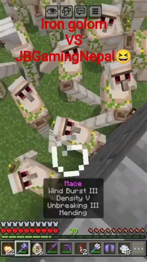 Tried Fighting 100 Iron Golems with a Mace... and Died! 😂