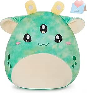 Cute Alien Plush Pillow - 13 Inch Soft and Squishy Green Alien Stuffed Toy for Kids and Friends, Perfect for Birthdays Christmas and Special Occasions