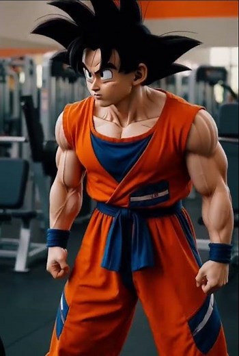 goku exercising in gym 🥶 #anime #workout #power #body