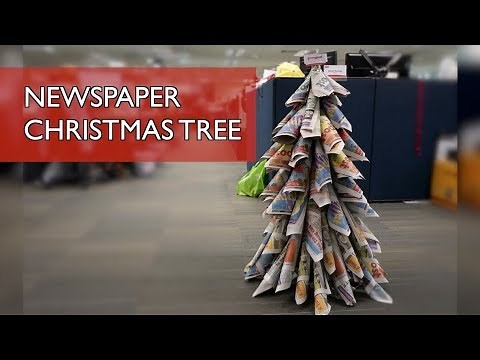 How to make a Christmas tree out of newspapers