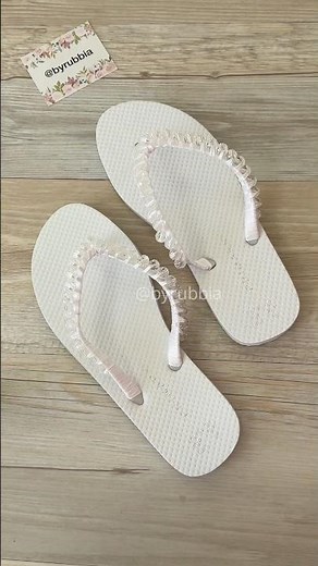 Gave my plain flip flops a little glow-up with ribbon and beads #diy #flipflops #tutorial #fashion
