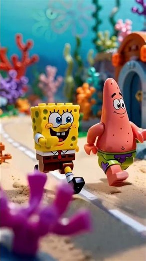 SpongeBob vs Patrick adu cepat di Bikini Bottom! Siapa juara balap lari? #SpongeBob #Patrick