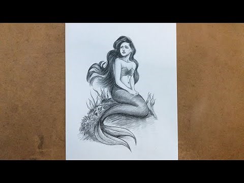 Drawing Mermaid || How to Draw Mermaid step by step