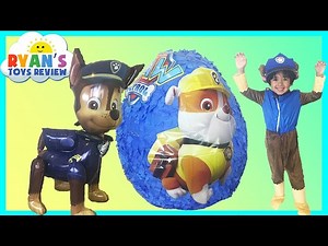 Paw Patrol GIANT EGG SURPRISE OPENING Nickelodeon Surprise Toys Kids Video Ryan ToysReview