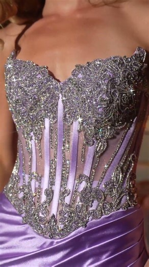 Ladivine CD736 Lavender Corset Prom Dress 💜 | Prom 2026 Satin High Slit Gown Reveal